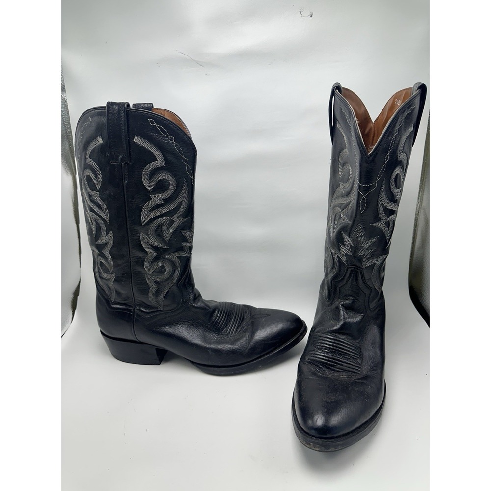 Dan Post Boots‎ Mens 10.5 EW Black Leather Western Cowboy Pointed Toe DP 2110 R